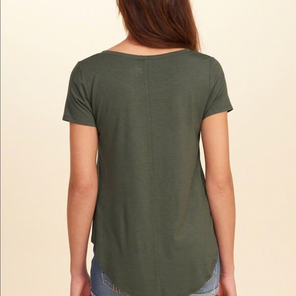 Olive colored basic tee - Picture 2 of 2